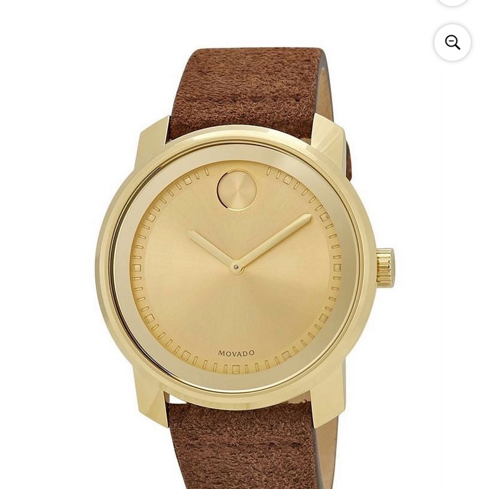 Movado Gold and Brown Men's Watch